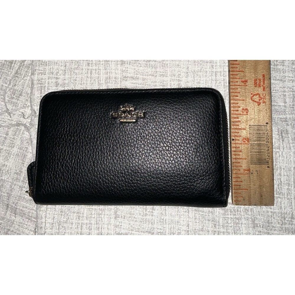 Coach OxBlood Women's Zip-Around Wallet with Logo & Credit Card Slots - Picture 6 of 6